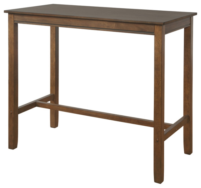 Riverbay Furniture 42" Wood Bar Height Pub Table in Rustic Brown