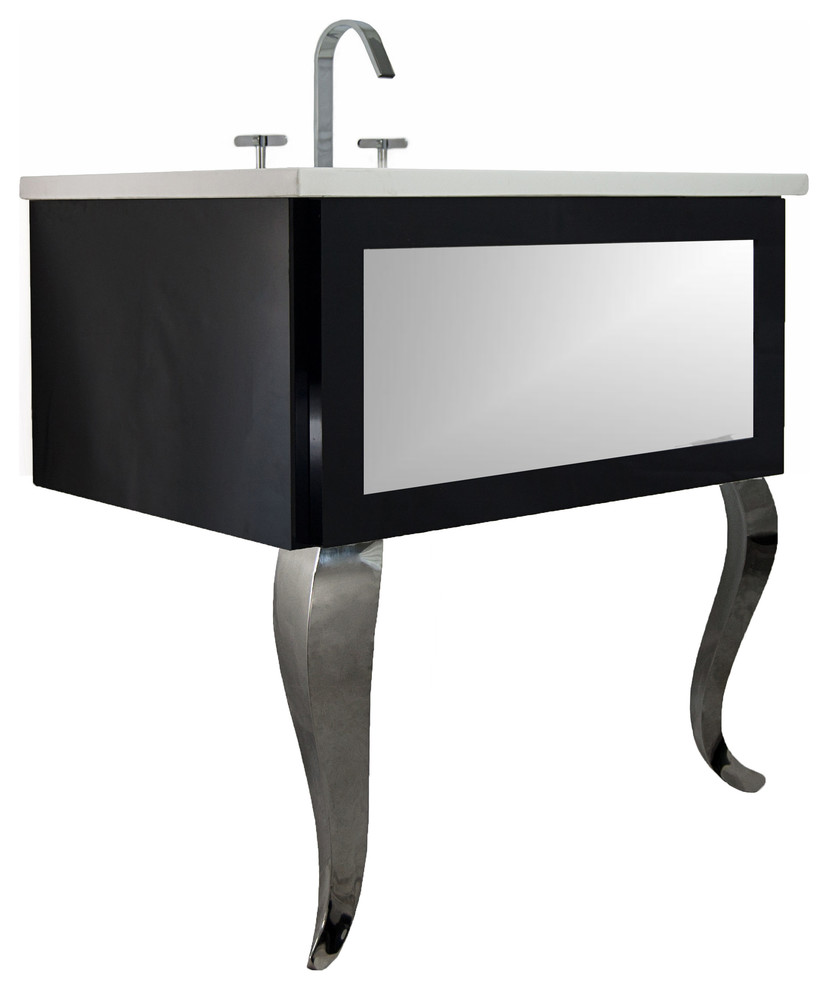 Bathroom Vanity Silver Mirror Insert Contemporary Bathroom