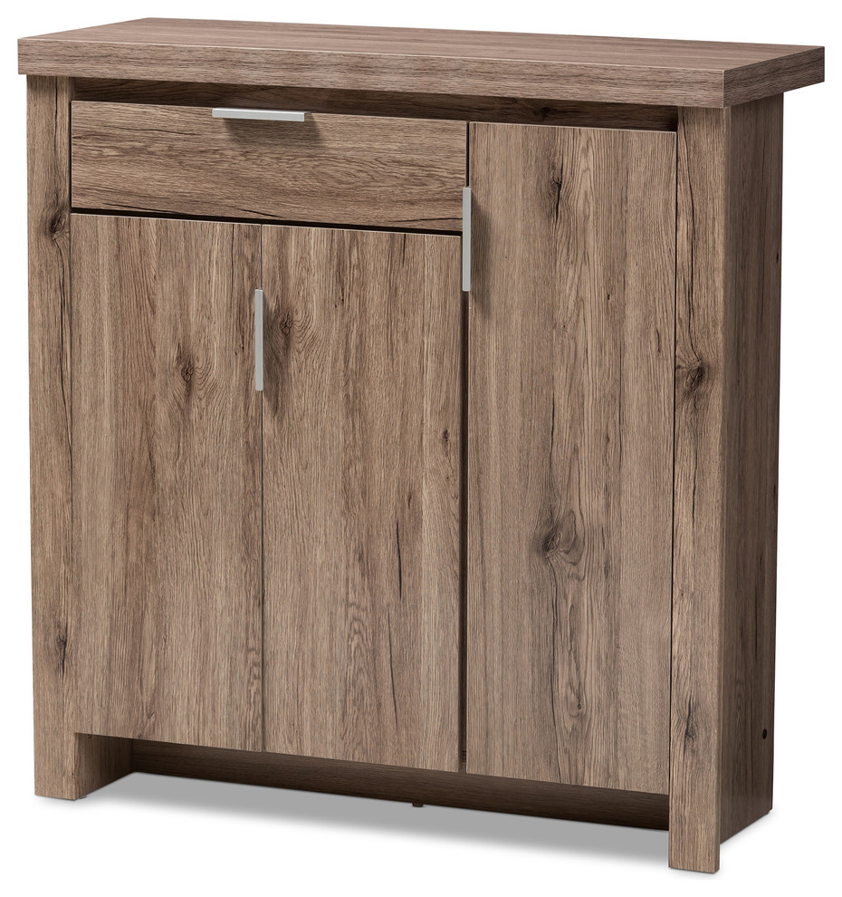 Laverne Oak Brown Shoe Cabinet Contemporary Shoe Storage By