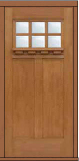 Single Door 80 Fiberglass Craftsman 2 Panel 6 Lite SDL Glass