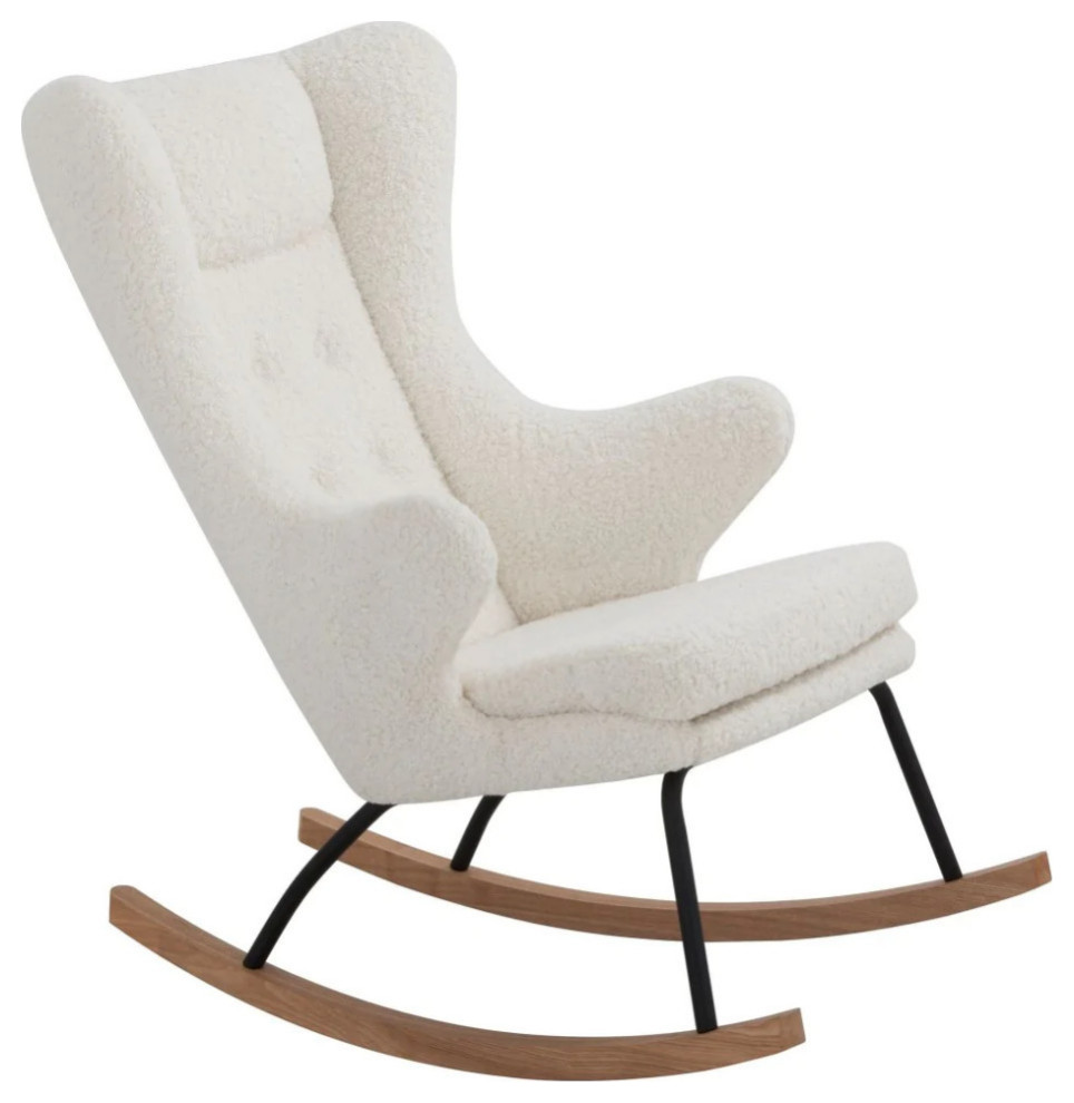 Sonita Modern White Sheep Rocking Chair