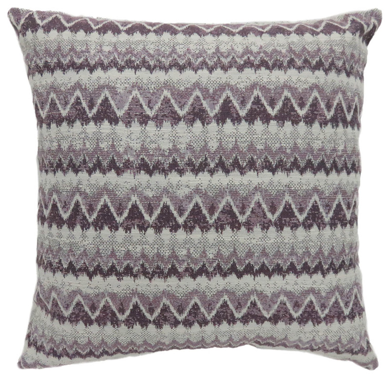 Contemporary Style Horizontally Zigzag Designed Set Of 2 Throw Pillows