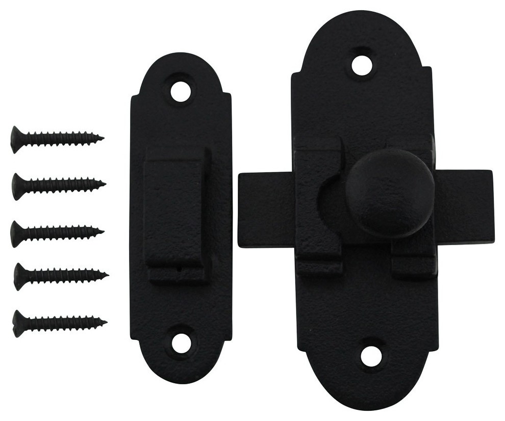 Slide Style Latch Black Iron 3 1/4 Inch x 1 1/4 Inch