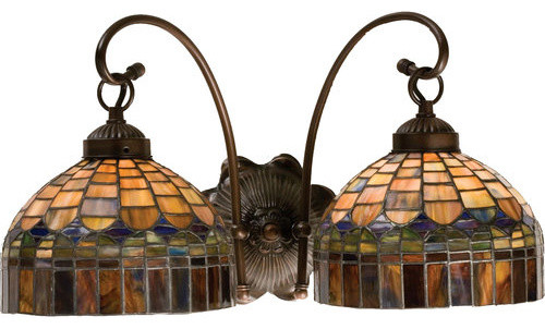 Victorian Bathroom Vanity Lighting meyda tiffany 18690 stained glass / tiffany 2 light 18" wide Victorian Bathroom Vanity Lighting meyda tiffany 18690 stained glass / tiffany 2 light 18" wide