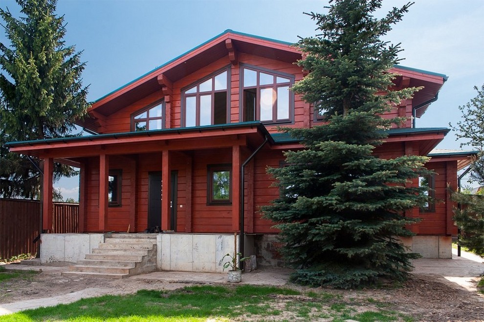 Дом из клееного бруса в деревне Летово.