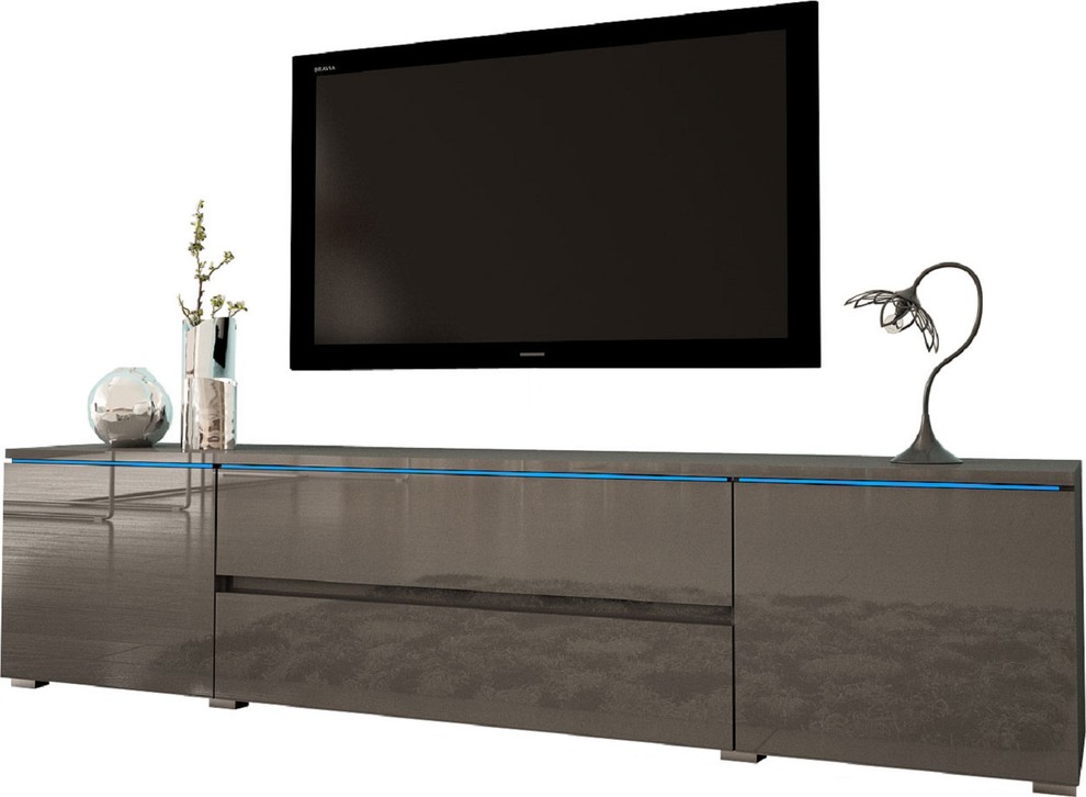 Jordan All High Gloss Modern Tv Stand For Tvs Up To 88 Gray
