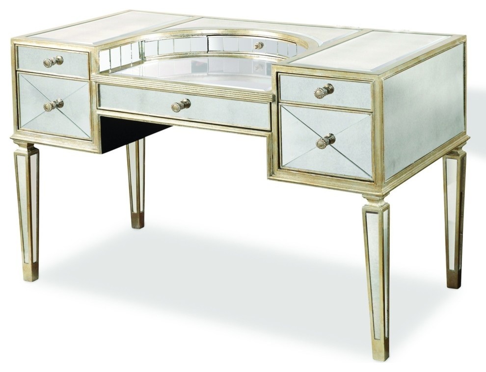Laredo Mirrored Desk Transitional Desks And Hutches by BASSETT