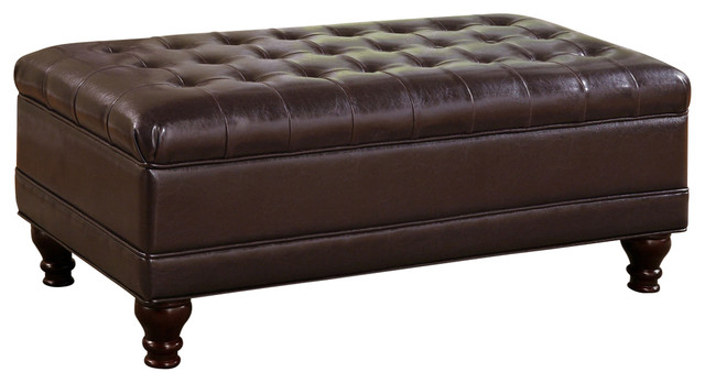 Coaster Traditional Oversized Faux, Oversized Leather Ottoman Coffee Table