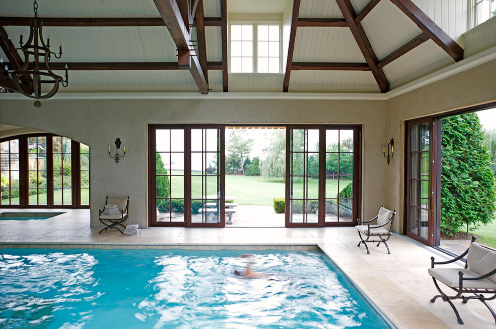 Inspiration for a traditional indoor pool in Atlanta.