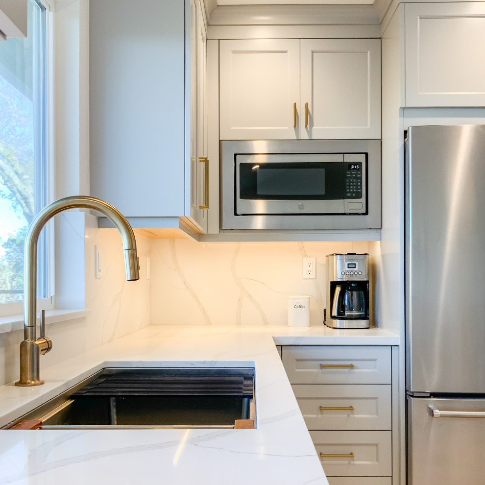 Bright and Airy Kitchen with Gold Accents