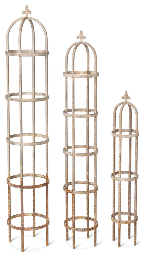 Iron Garden Obelisk Trellis for Climbing Plants, Set of 3 Modern