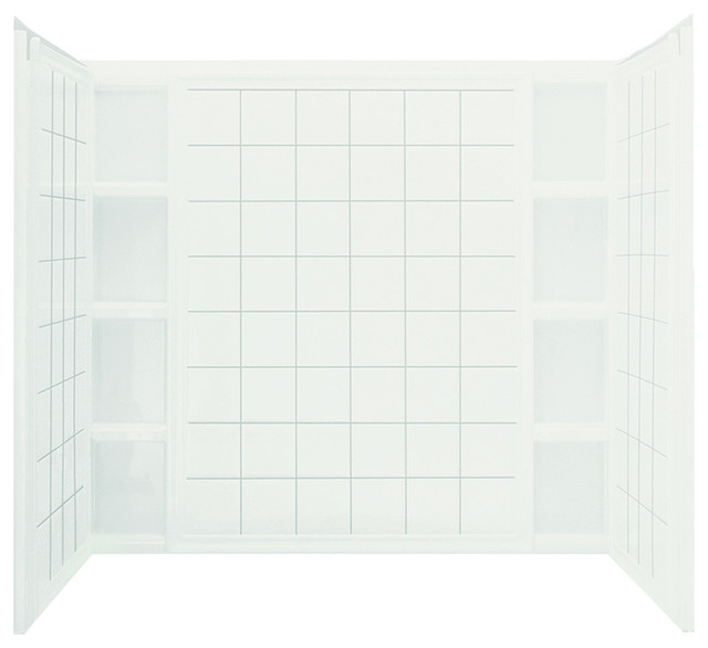Sterling Ensemble Vikrell Bathtub Wall Surround, White Shower Stalls