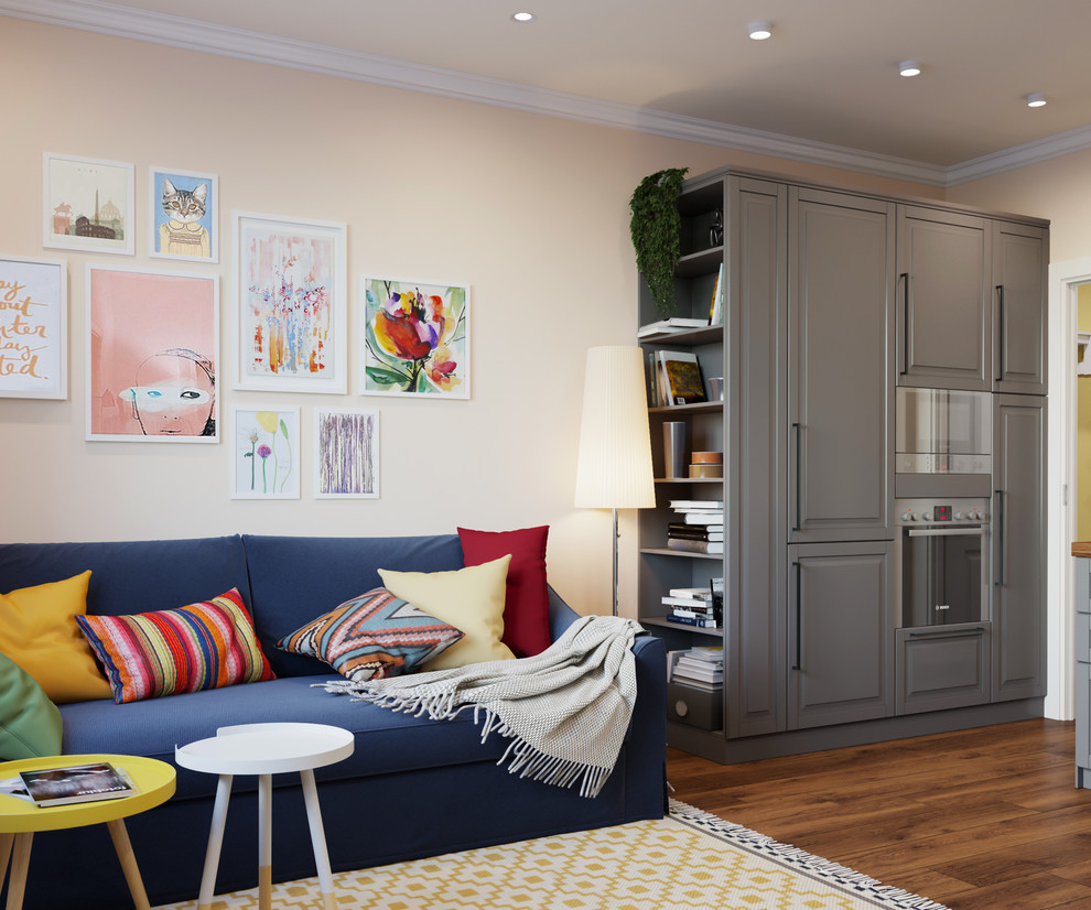 Кухня-гостиная в проекте Яркая Скандинавия