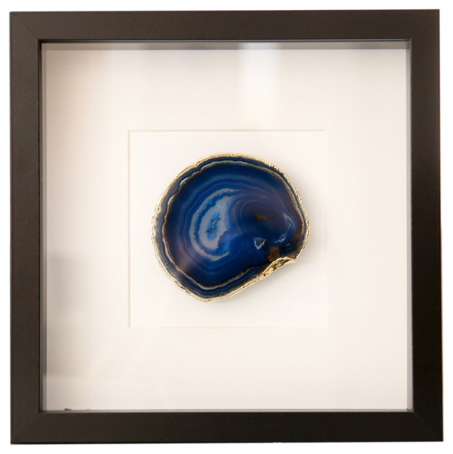 10 X10 Blue Agate Wall Art Framed Contemporary Wall Accents By Stephen D Evans Inc