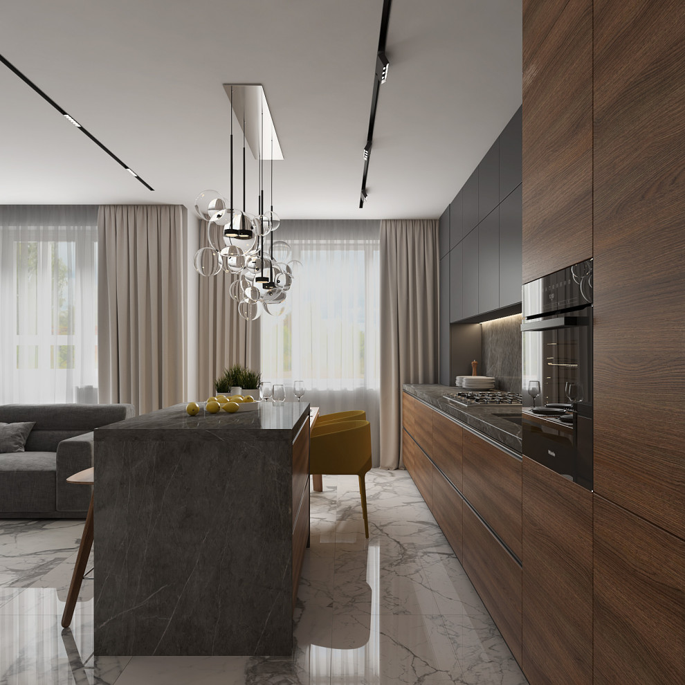 Этюд в теплых тонах: 4-комнатная квартира 106 м2