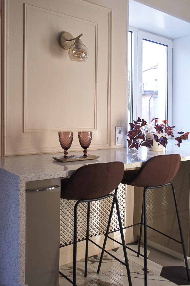 Стол в кухне переходит в барную стойку