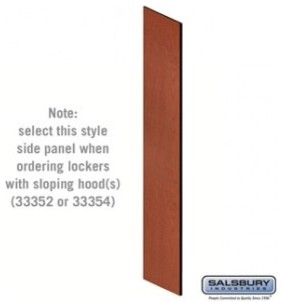 Side Panel - for 21 Inch Deep Designer Wood Locker - with Sloping Hood - Cherry