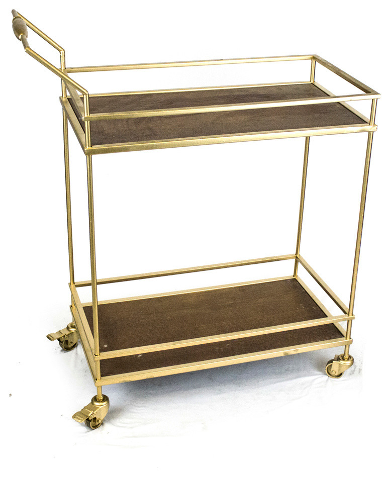 Two Tiered Bar Cart, Gold