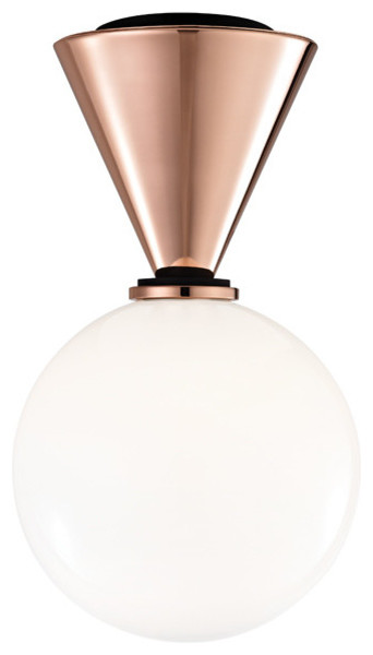 Mitzi H148501S Piper 1 Light 7-1/2"W LED Semi-Flush Globe Ceiling - Polished