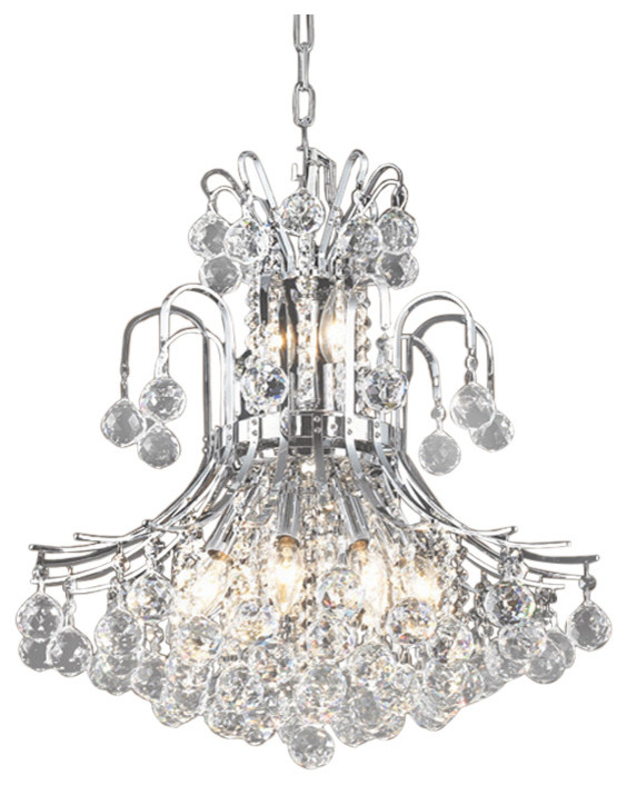 Contour 10 Light 19" Chrome Chandelier With Clear European Crystals