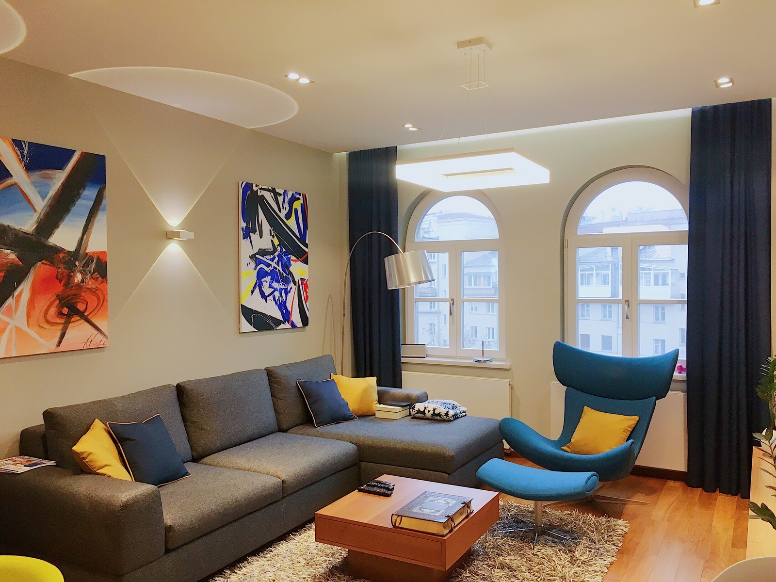 Текстиль в яркой квартире ЖК Итальянский Квартал