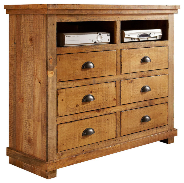 Willow Distressed Media Chest Rustic Entertainment Centers And