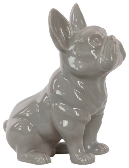 sitting french bulldog figurine in ceramic