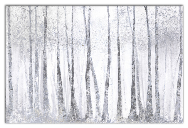 Silver Birch Trees Canvas Wall Art 36 X24 Traditional Prints And Posters By Designs Direct