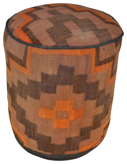 Sedona Kilim Rug Pouf - Southwestern - Floor Pillows And Poufs - by Crafters and Weavers