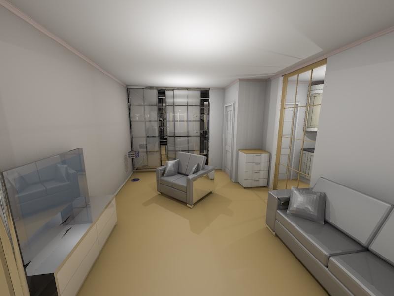 Простой проект перепланировки квартиры 50м2