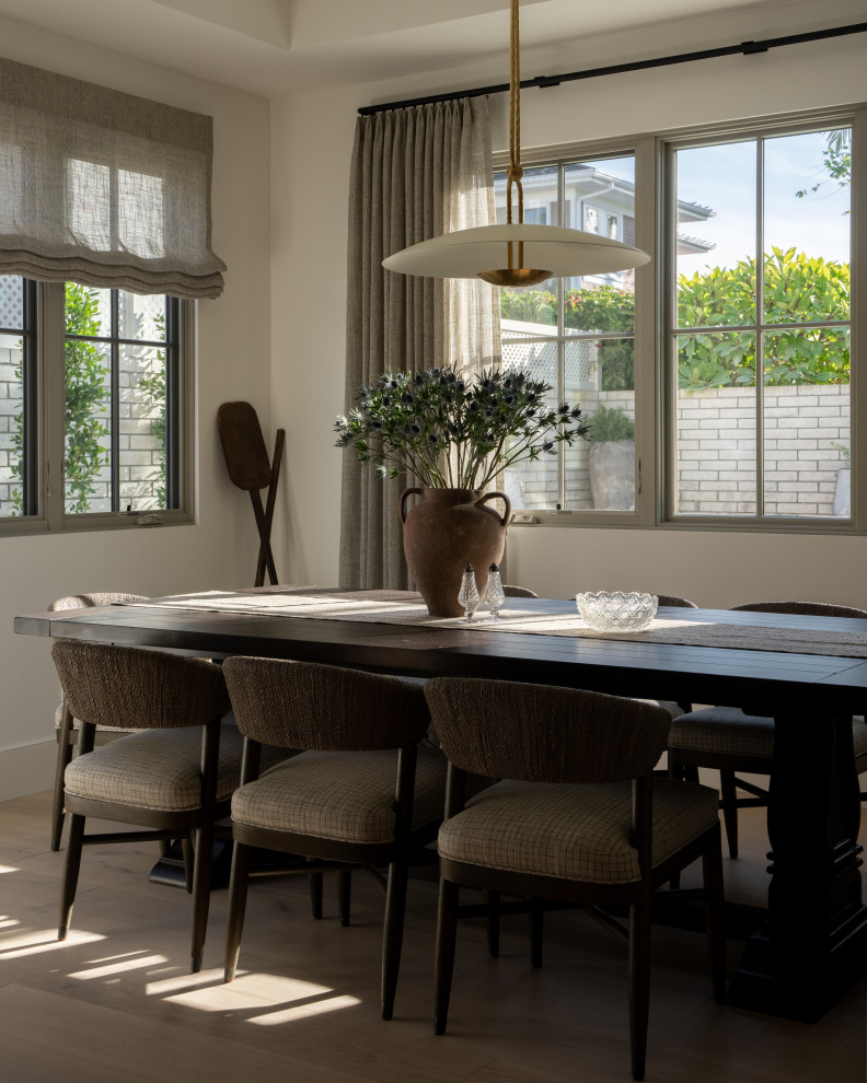 Inspiration for a transitional dining room remodel in Orange County