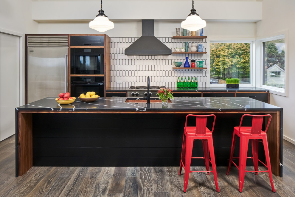 This is an example of an eclectic kitchen in Portland.