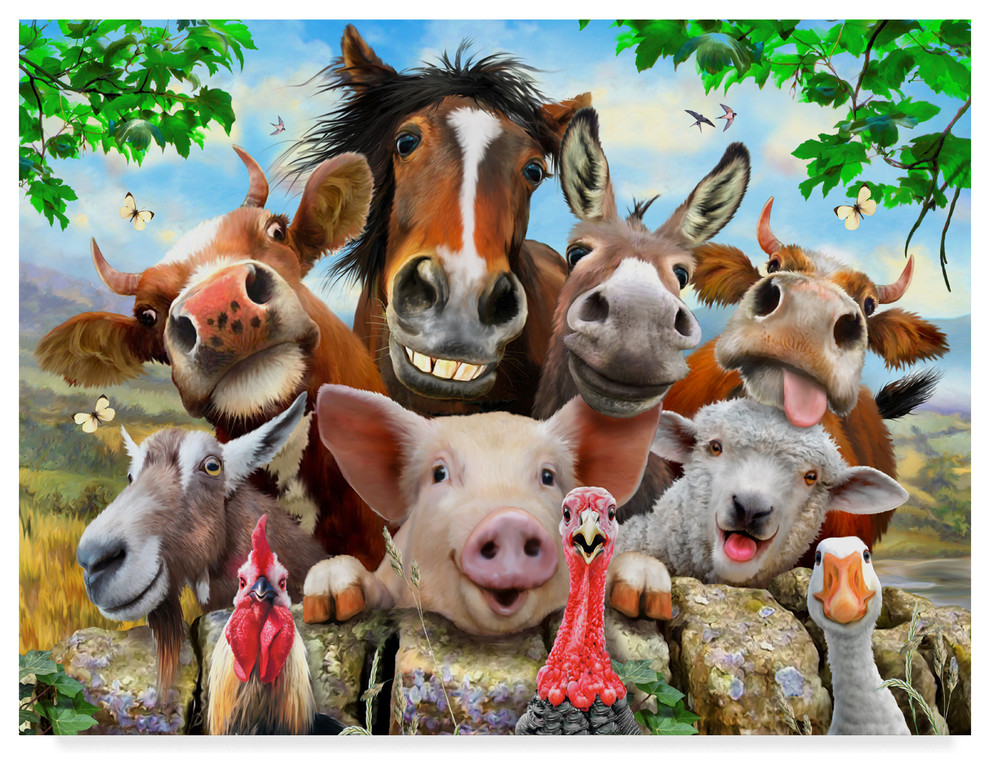 happy farm animal s with families