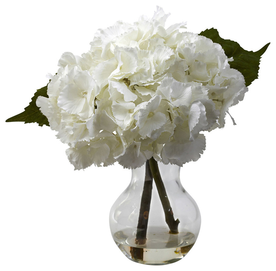 Blooming Hydrangea With Vase Arrangement