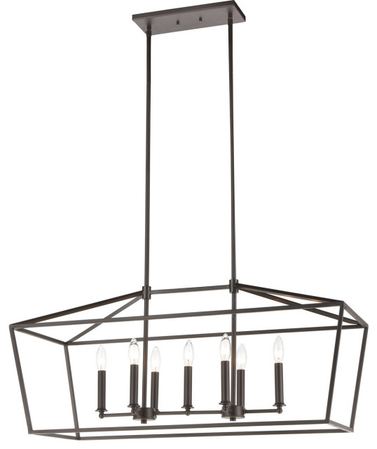 Atwood Pl 7 Light Island Light, Oil Rubbed Bronze Transitional
