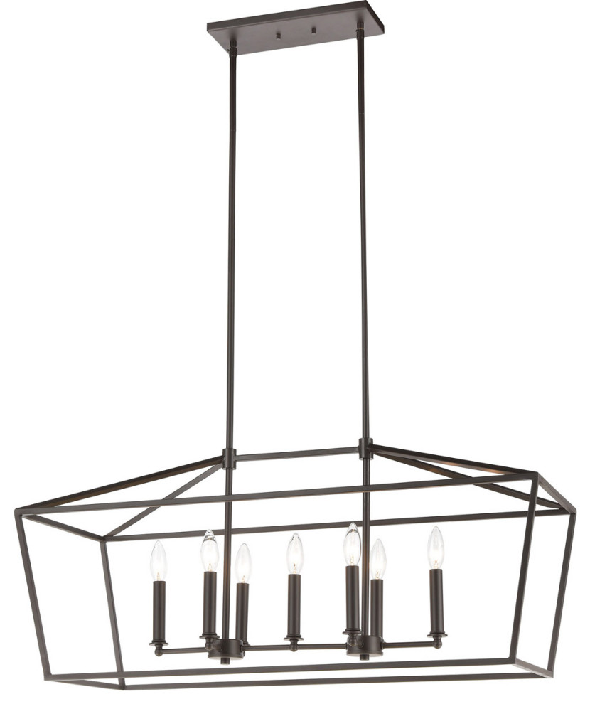 Atwood Pl 7 Light Island Light, Oil Rubbed Bronze Transitional