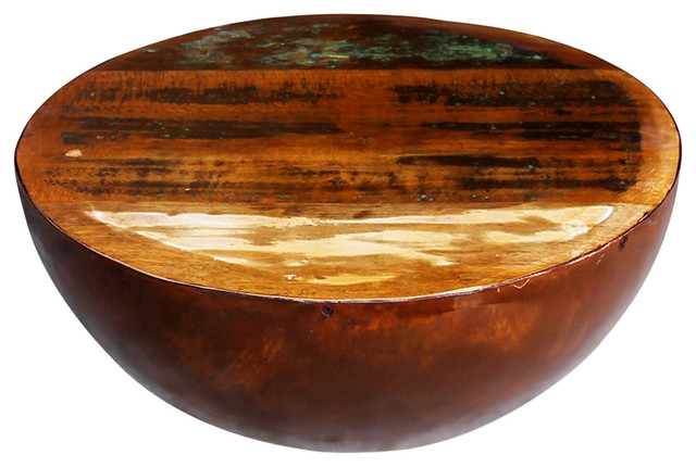 VidaXL Bowl Shaped Coffee Table Solid Reclaimed Wood With Steel Base