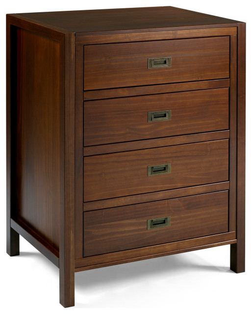 40" Classic Solid Wood 4Drawer Chest, Walnut