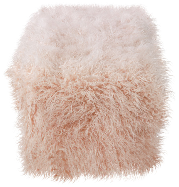 Mongolian Faux Fur Runner Rose 16 X16 X72 Contemporary Table Mongolian Faux Fur Runner Rose