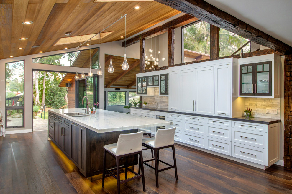 Example of a mountain style kitchen design in San Diego