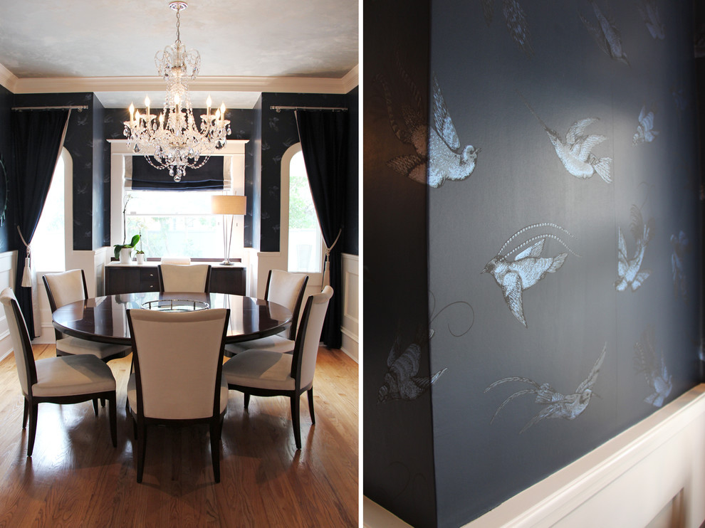 Transitional dining room photo in Austin