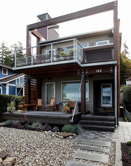 Coan Waterfront Remodel, Camano Island WA modern-fasad