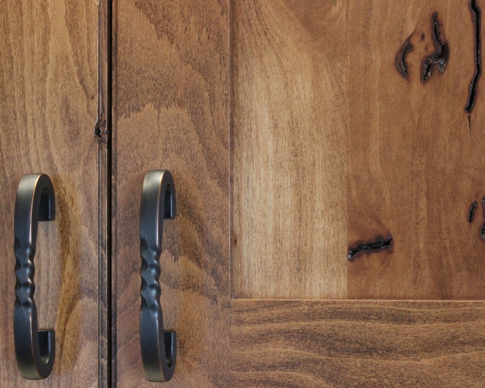 Example of a large mountain style kitchen design in Chicago