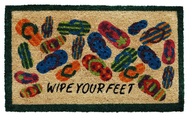 Lots Of Flip Flops Doormat Beach Style Doormats By Home More