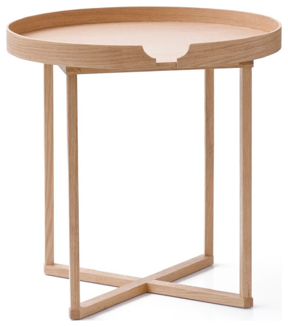 Round Removable Tray Side Table Wireworks Damien Transitional