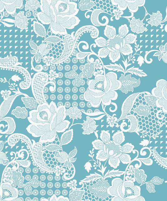 Simply Eclectic Fabric, Floral, Blue