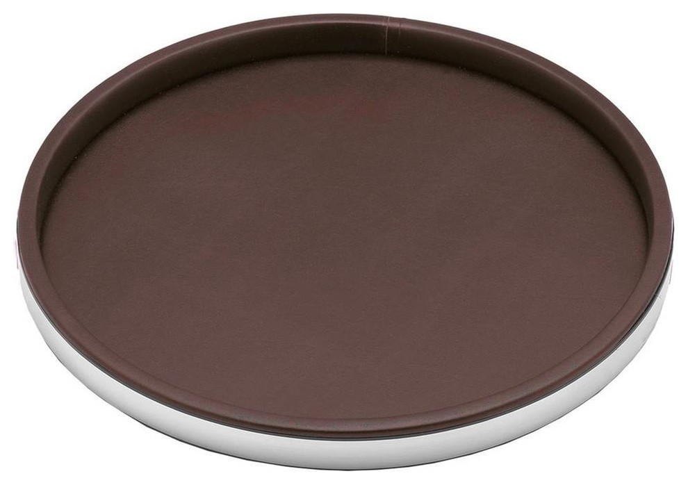 Sophisticates Brown With Polished Chrome Deluxe 14" Tray