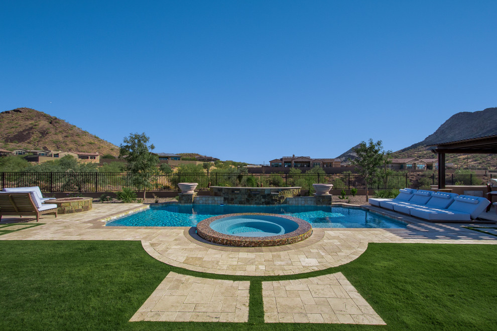 Mountain style pool photo in Phoenix