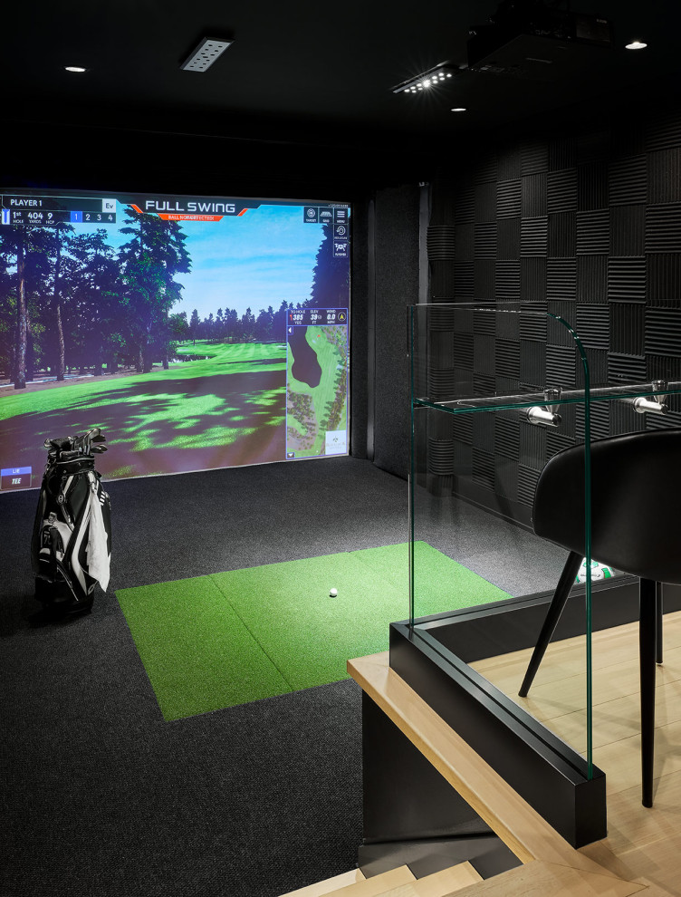 Basement - coastal basement idea in Chicago