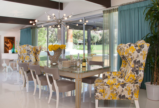 South Canyon: Colorful Modern Mix midcentury-dining-room